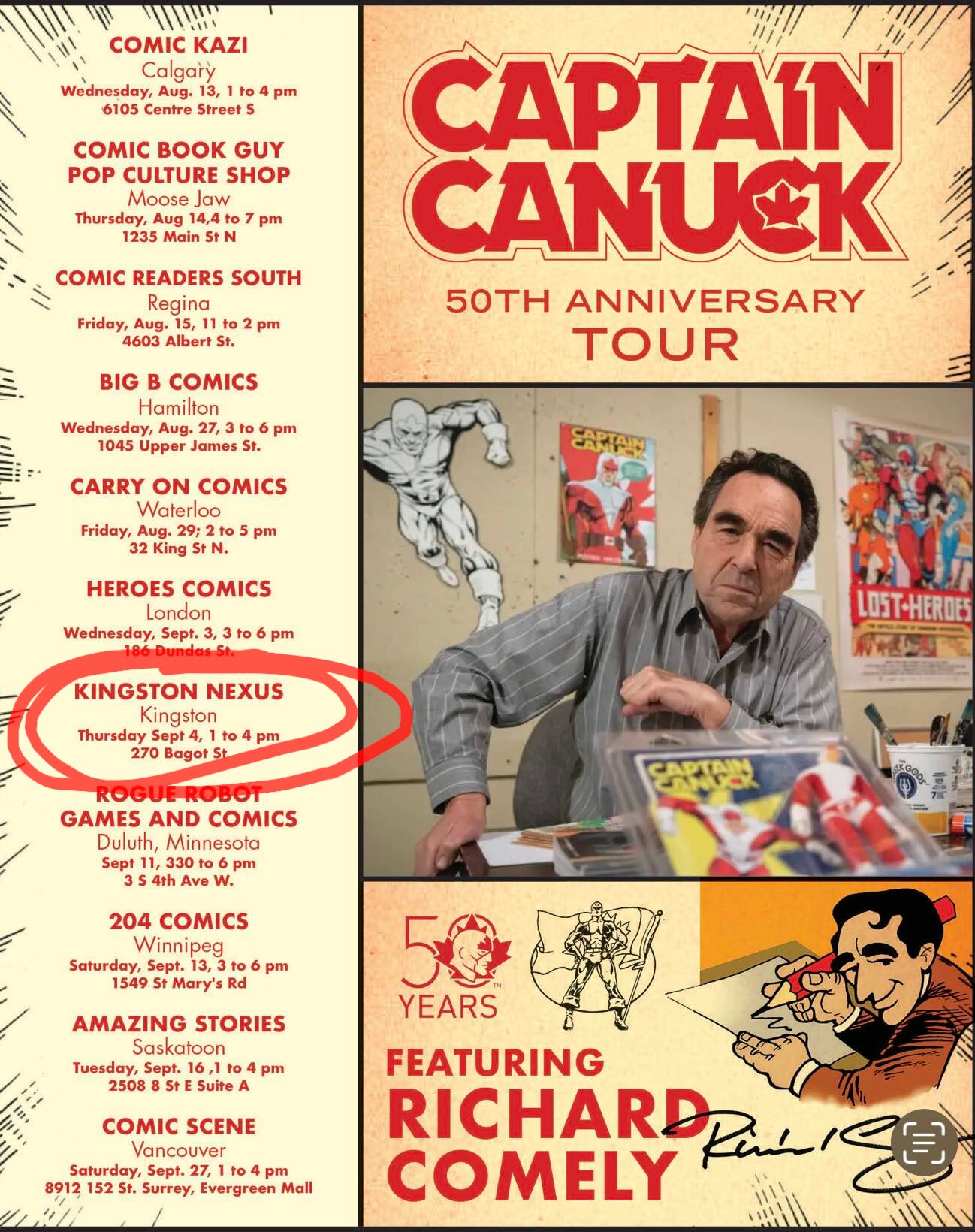 Captain Canuck 50th Anniversary Tour with Richard Comely